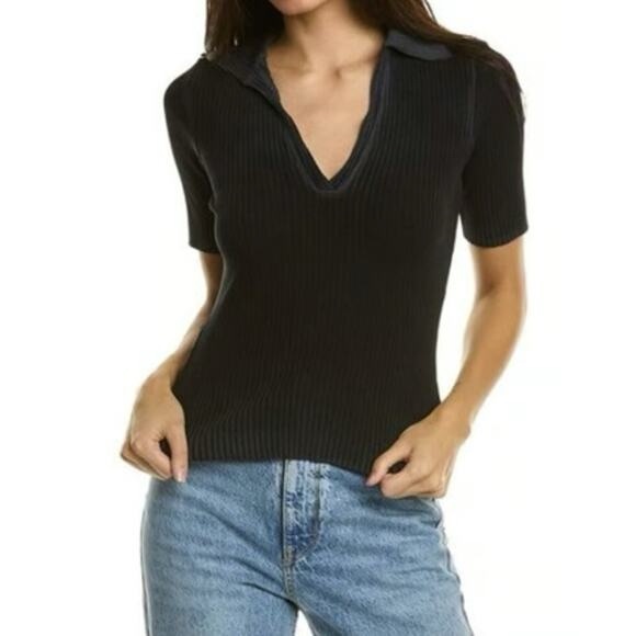 Cotton Citizen Black Ribbed Ibiza Polo - Size S NWT - Picture 1 of 6
